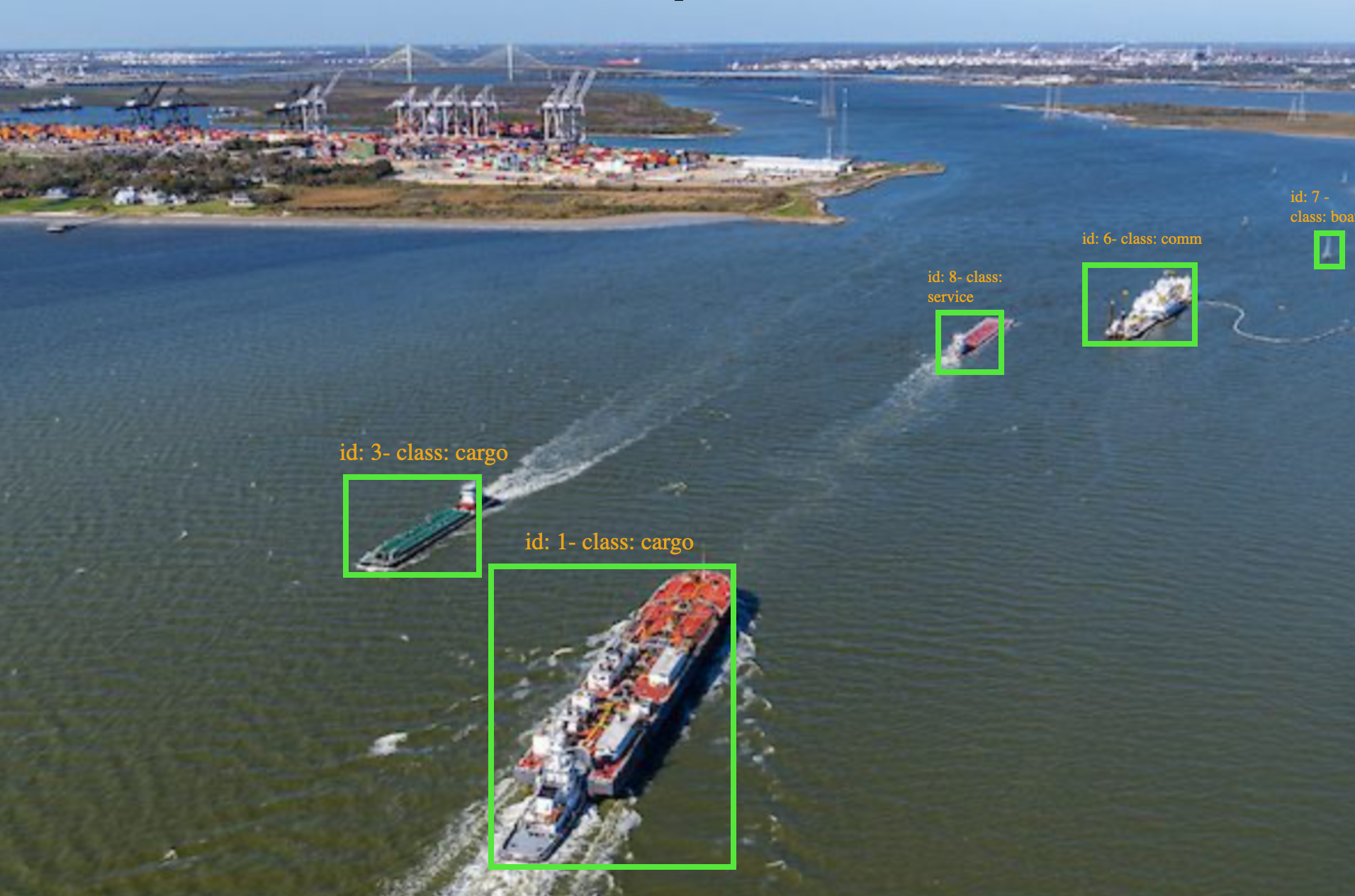 AI vessel detection visualization